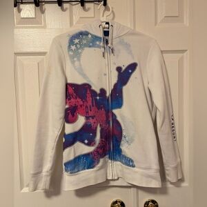 Disney White and Blue Zip-Up Hoodie